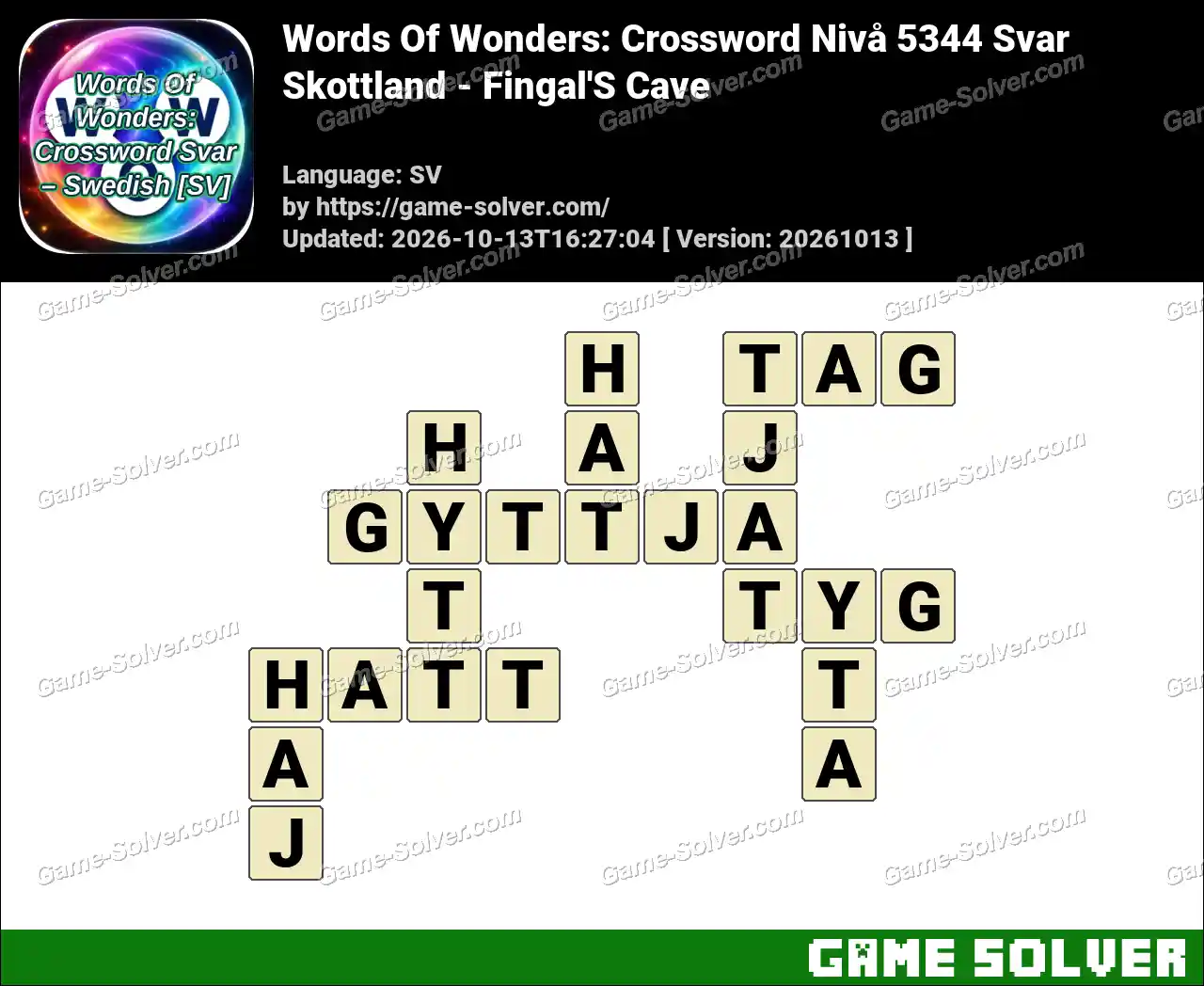 Words Of Wonders: Crossword Nivå 5344 Svar – Skottland – Fingal’S Cave